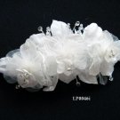 Bridal handmade organza satin organza crystal floral tiara,bridesmaid hair accessories comb 46i
