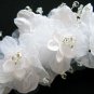 Bridal handmade organza satin floral tiara,bridesmaid hair accesssories comb 46w**FREE SHIPPING