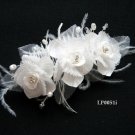 Bridal handmade ostrich feather satin floral tiara,bridesmaid hair accessories pearl comb 51i