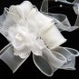 Bridal handmade silver satin organza floral tiara,bridesmaid hair accessories pearl comb 87