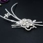 Floral Bridal handmade silver crystal tiara comb,bridesmaid hair accessories comb regal 1847