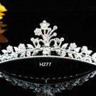 Tiara Bridal Comb, Pearl Crystal Floral Hair Comb Tiara style, silver alloy wedding hair Comb h277