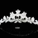Silver alloy Tiara Bridal Comb, Pearl Crystal Floral Hair Comb Tiara style, Wedding hair Comb h281