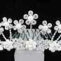 silver bride bridal crystal pearl comb,bridesmaid hair accessories,wedding tiara regal 1101