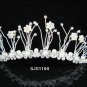 BRIDAL COMB GENUINE SILVER AUSTRIAN CRYSTAL "PRINCESS" TIARA HAIR COMB 1104