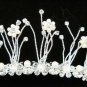 BRIDAL COMB GENUINE SILVER AUSTRIAN CRYSTAL "PRINCESS" TIARA HAIR COMB 1104