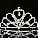 Silver Rhinestone Crystals Drop Clear Hair Comb Tiara For Wedding Bridal t16