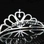 Silver Rhinestone Crystals Drop Clear Hair Comb Tiara For Wedding Bridal t16