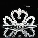Rhinestone Crystals Ribbon Drop Clear Bride Hair Comb Tiara For Bride Wedding Bridal t1514