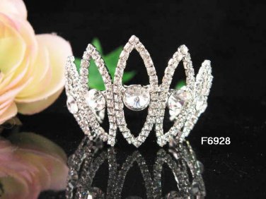 Silver wedding bridal small crown bridesmaid hair accessories tiara regal 6928