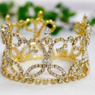 18k golden wedding bridal tiara crystal small crown bridesmaid hair accessories regal 841G