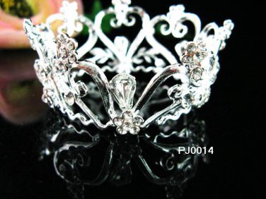 Silver crystal metal alloy small crown,bride bridal hair accessories tiara PJ14