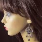 BLACK FANCY DANGLE ALLOY BRIDE ACRYLIC HOOK WEDDING EARRINGS SET E2