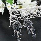 BLACK FANCY DANGLE ALLOY BRIDE ACRYLIC HOOK WEDDING EARRINGS SET E2