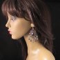 FANCY BLACK DANGLER ALLOY WEDDING EAR-DROP ACRYLIC HOOK BRIDEAL BRIDE EARRINGS SET E6