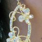 18K GOLDEN DANGLER ALLOY WEDDING EAR-DROP AB CRYSTAL STUD BRIDAL BRIDE EARRINGS SET G170g