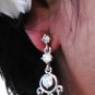 SILVER ZIRCON DANGLER ALLOY BRIDESMAID EAR-DROP CRYSTAL STUD BRIDE BRIDAL EARRINGS SET E7550S