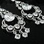 SILVER ZIRCON DANGLER ALLOY BRIDESMAID EAR-DROP CRYSTAL STUD BRIDE BRIDAL EARRINGS SET E7550S