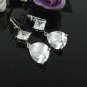 SILVER ZIRON DANGLER ALLOY BRIDE BRIDAL EAR-DROP CRYSTAL STUD WEDDING EARRINGS SET ET22S