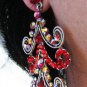RHODIUM DANGLER ALLOY BRIDAL EAR-DROP CRYSTAL STUD WEDDING EARRINGS SET G148
