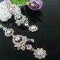 RHODIUM DANGLER ALLOY BRIDE EARRING CRYSTAL STUD BRIDAL EARRINGS SET G145