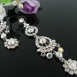 RHODIUM DANGLER ALLOY BRIDE EARRING CRYSTAL STUD BRIDAL EARRINGS SET G145