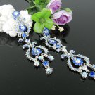 RHODIUM DANGLER ALLOY BRIDAL EAR-DROP AB CRYSTAL RHINESTONE STUD BRIDAL BRIDE EARRINGS G154