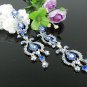 RHODIUM DANGLER ALLOY BRIDAL EAR-DROP AB CRYSTAL RHINESTONE STUD BRIDAL BRIDE EARRINGS G154