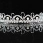 handmade bridal headpiece wedding accessories hair silver pearl tiara huge regal #10729