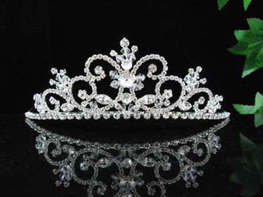 handmade bridal headpiece wedding accessories silver swarovski sparkle crystal tiara pj161