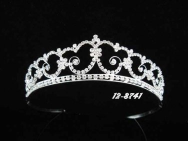 wedding tiara hair accessories silver crystal floral bridal tiara 8741S