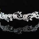 handmade regal wedding accessories metal silver sparkle bridal headband crystal tiara 3574