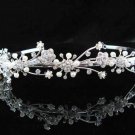 handmade regal wedding accessories metal silver sparkle bridal headband crystal tiara 4887