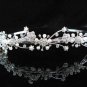 handmade regal wedding accessories metal silver sparkle bridal headband crystal tiara 4887