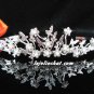 handmade regal wedding accessories metal silver sparkle bridal crystal alloy floral tiara CN1770