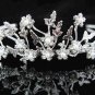 handmade regal wedding accessories metal silver sparkle bridal crystal alloy floral tiara CN1770