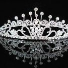 handmade regal wedding accessories metal silver sparkle huge bridal crystal tiara G193
