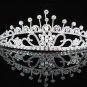 handmade regal wedding accessories metal silver sparkle huge bridal crystal tiara G193