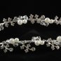 CRYSTAL handmade wedding accessories silver pearl rhinestone sparkle headband bridal tiara 4054