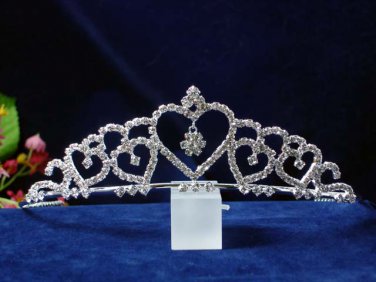 Sweetheart wedding tiara bride accessories silver rhinestone sparkle bridal bridesmaid headpiece 789