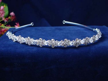 handmade wedding accessories silver metal rhinestone headband sparkle bridal tiara headpiece 1070