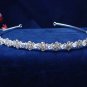 handmade wedding accessories silver metal rhinestone headband sparkle bridal tiara headpiece 1070