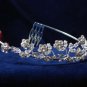 Floral bride wedding hair accessories crystal rhinestone alloy sparkle bridal tiara headpiece 1335