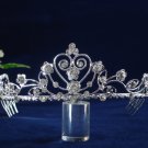 wedding tiara hair accessories, silver rhinestone bride bridal tiara headpiece 1338