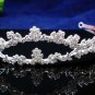 Bride comb crystal regal wedding hair accessories silver alloy floral rhinestone bridal tiara 635