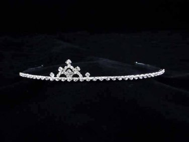 Sparkle crystal wedding accessories silver metal headband rhinestone bridal tiara 1396