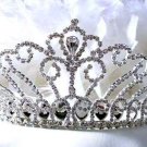 Sparkle crystal wedding accessories silver metal huge headpiece rhinestone bridal tiara 854s