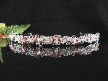 Sparkle crystal wedding accessories handmade silver alloy headband rhinestone bridal tiara 696pu