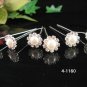 6 piece silver bride bridal pearl wedding hairpin,floral wedding hair accessories pin veil 1160