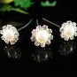6 piece silver bride bridal pearl wedding hairpin,floral wedding hair accessories pin veil 1160